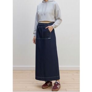 Vintage y2k Denim Baggy Maxi Skirt Bluenotes Size Medium Late 90s 2000s Hoodie